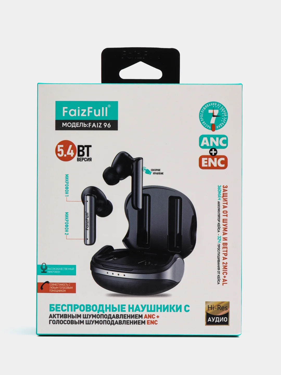 Черный беспроводные наушники FAIZ96 (ANC+ENC/5.4BT)