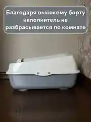 Бежевый лоток  туалет большой с бортами для всех видов кошек и животных