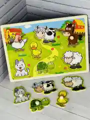 Деревянный пазл рамка-вкладыш домашние животные игра