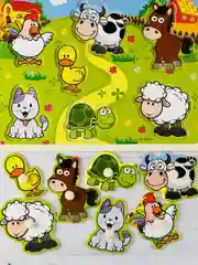 Деревянный пазл рамка-вкладыш домашние животные игра