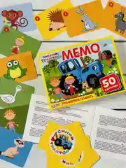 Мэмори карточная игра мемо Синий трактор Мультгерои для мальчиков