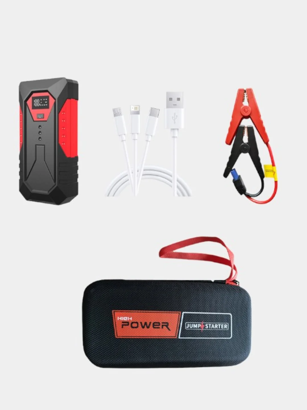 Пусковое зарядное устройство для автомобиля, портативный jump starter, бустер автомобильный