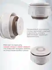 Термос большой 3,6 л, вакуумный, для чая, еды, широкое горло, доп.чашка, Термосович