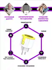 Желтый умная беспроводная WiFi розетка 20А Yellow