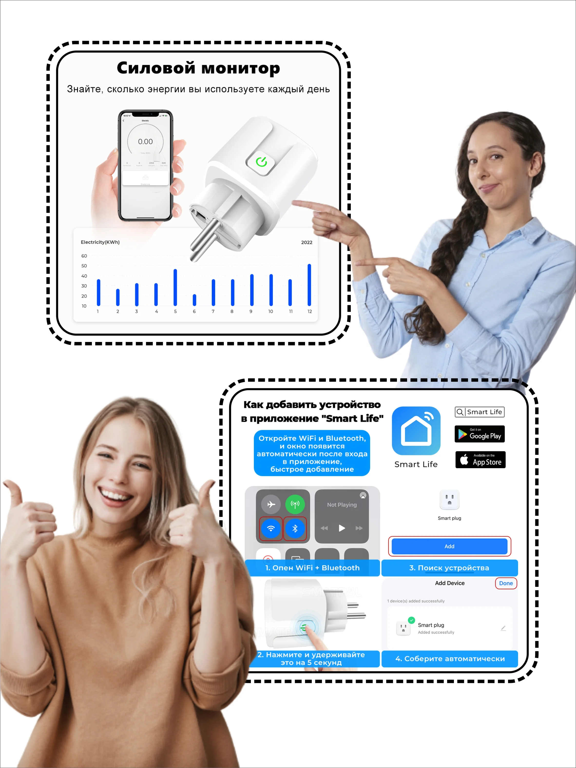 Желтый умная беспроводная WiFi розетка 20А Yellow