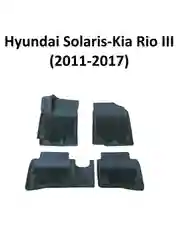 Черный коврики в салон автомобиля 3D EVA для Kia Rio III, Hyundai Solaris, 2011-2017