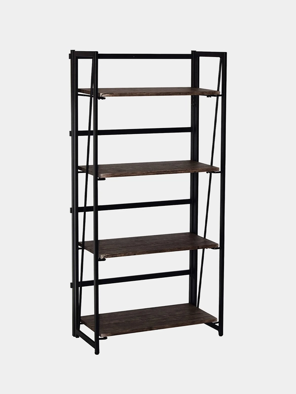 Стеллаж на металлокаркасе "BRABIX LOFT SH-001", 600х300х1250 мм, складной, цвет морёный дуб, 641228