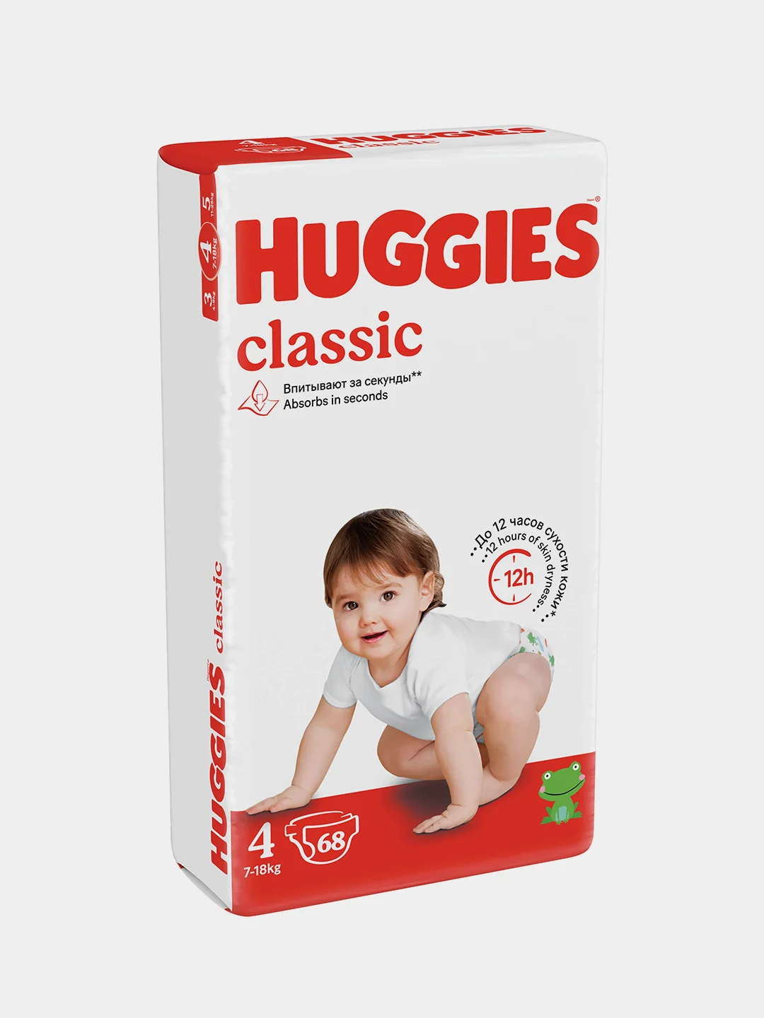 Подгузники Huggies Classic 7-18кг, 4 размер, 68 шт