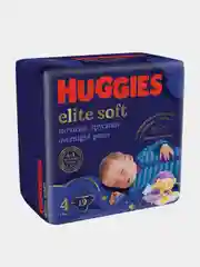 Подгузники трусики Huggies Elite Soft ночные 9-14кг, 4 размер, 19шт