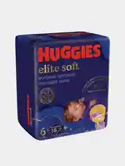 Подгузники трусики Huggies Elite Soft ночные 15-25кг, 6 размер, 16шт