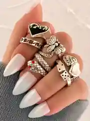 Серебряный набор колец