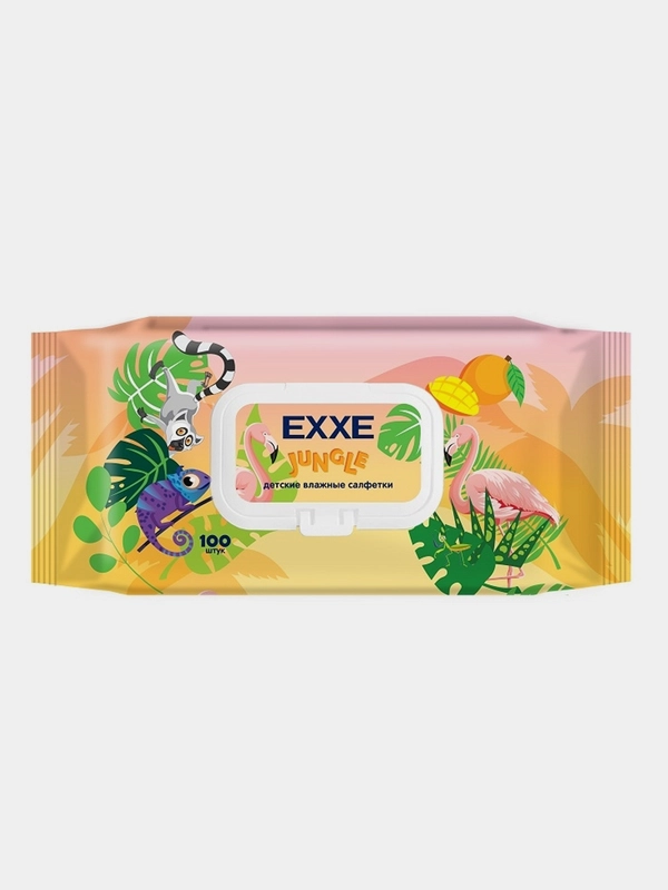 Влажные салфетки EXXE Джунгли, 100 штук
