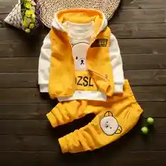 Лимонный детский костюм, утепленный