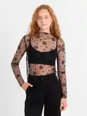 Тиффани лонгслив женский из сетки кружевной прозрачный / кроп топ , водолазка , футболка сетчатая
