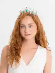 Лазурный корона, диадема свадебная для невесты на голову