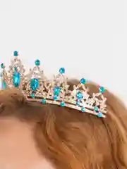 Лазурный корона, диадема свадебная для невесты на голову