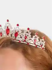 Красный корона, диадема свадебная для невесты на голову
