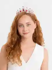 Красный корона, диадема свадебная для невесты на голову