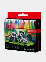 Разноцветный мелки восковые Феникс+, 24 цвета, 88х8 мм