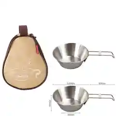 Зеленый туристический набор посуды