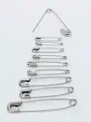 Серый меланж булавка английская, 10 штук
