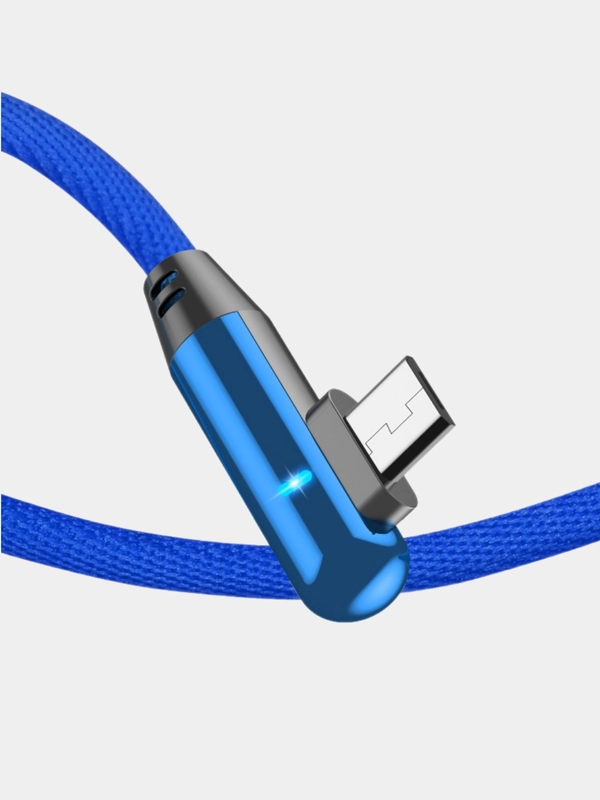 Кабель плетеный для Android micro usb с быстрой зарядкой и подсветкой 1 м
