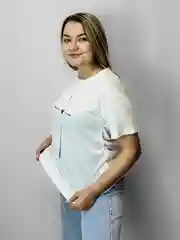 Белый футболка женская с принтом Сердце