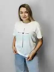 Белый футболка женская с принтом Сердце
