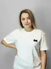 Белый футболка женская оверсвайз, футболка с принтом Кошка