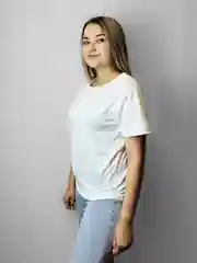 Белый футборолка женская, футболка базовая, однотонная