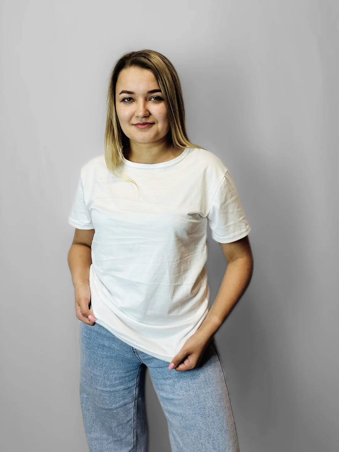 Белый футборолка женская, футболка базовая, однотонная