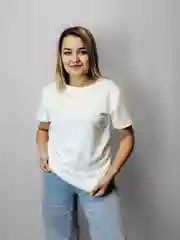 Белый футборолка женская, футболка базовая, однотонная