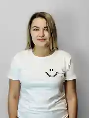 Белый футболка женская, базовая женская футболка с принтом Смайл