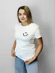 Футболка женская, базовая женская футболка с принтом Смайл