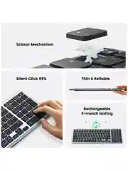 Беспроводная клавиатура UGREEN KU005 Ultra Slim Wireless Keyboard (2.4GHz / Bluetooth 5.0)