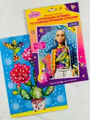 Аппликация алмазная стразами кукла Барби Barbie Кактус
