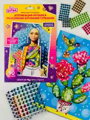 Аппликация алмазная стразами кукла Барби Barbie Кактус
