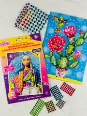 Аппликация алмазная стразами кукла Барби Barbie Кактус