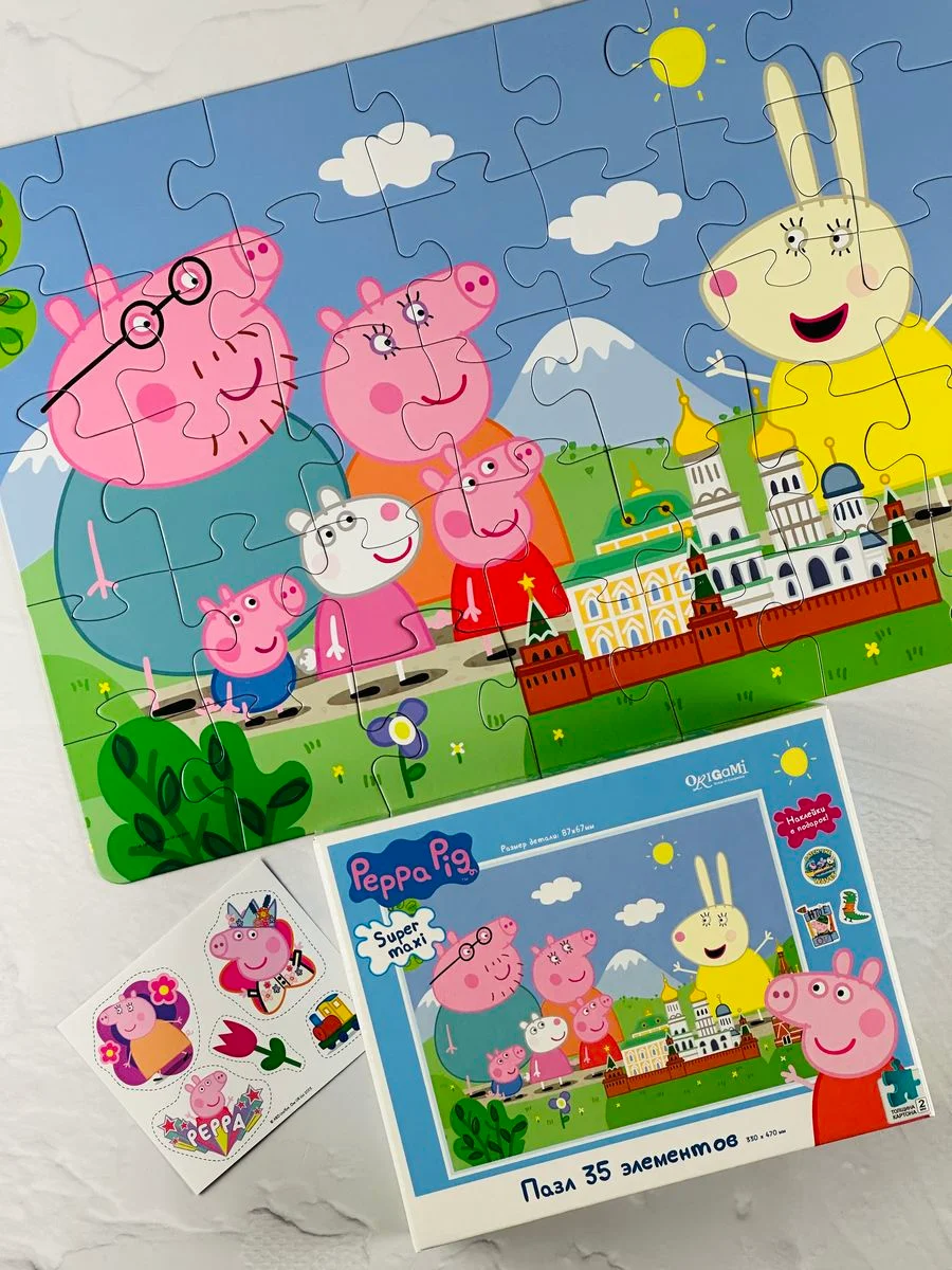 Пазл мозаика для малышей крупные детали Свинка Пеппа 35 элементов Peppa Pig
