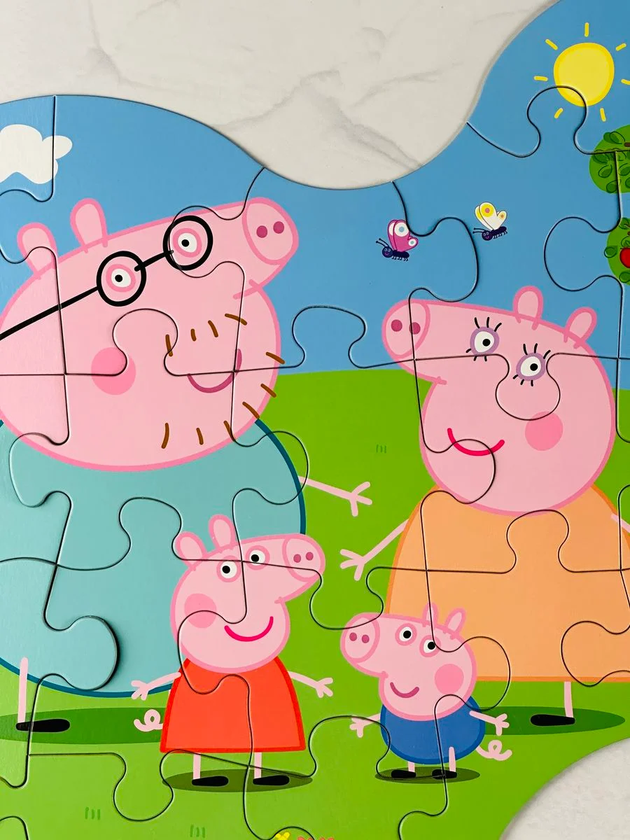 Фигурки пазл мозаика картонный для малышей Свинка Пеппа Peppa Pig 24 элемента