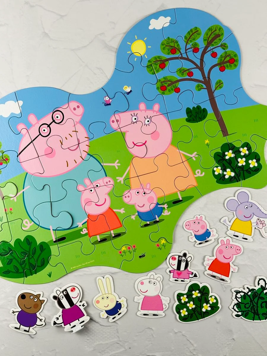 Фигурки пазл мозаика картонный для малышей Свинка Пеппа Peppa Pig 24 элемента