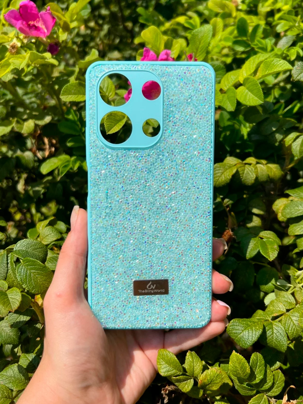 Бирюзовый силиконовый чехол the bling world для Xiaomi Redmi Note 13 4G / Редми Нот 13 4G