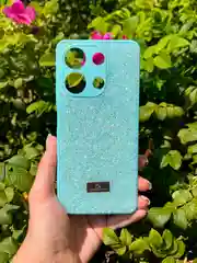 Бирюзовый силиконовый чехол the bling world для Xiaomi Redmi Note 13 4G / Редми Нот 13 4G