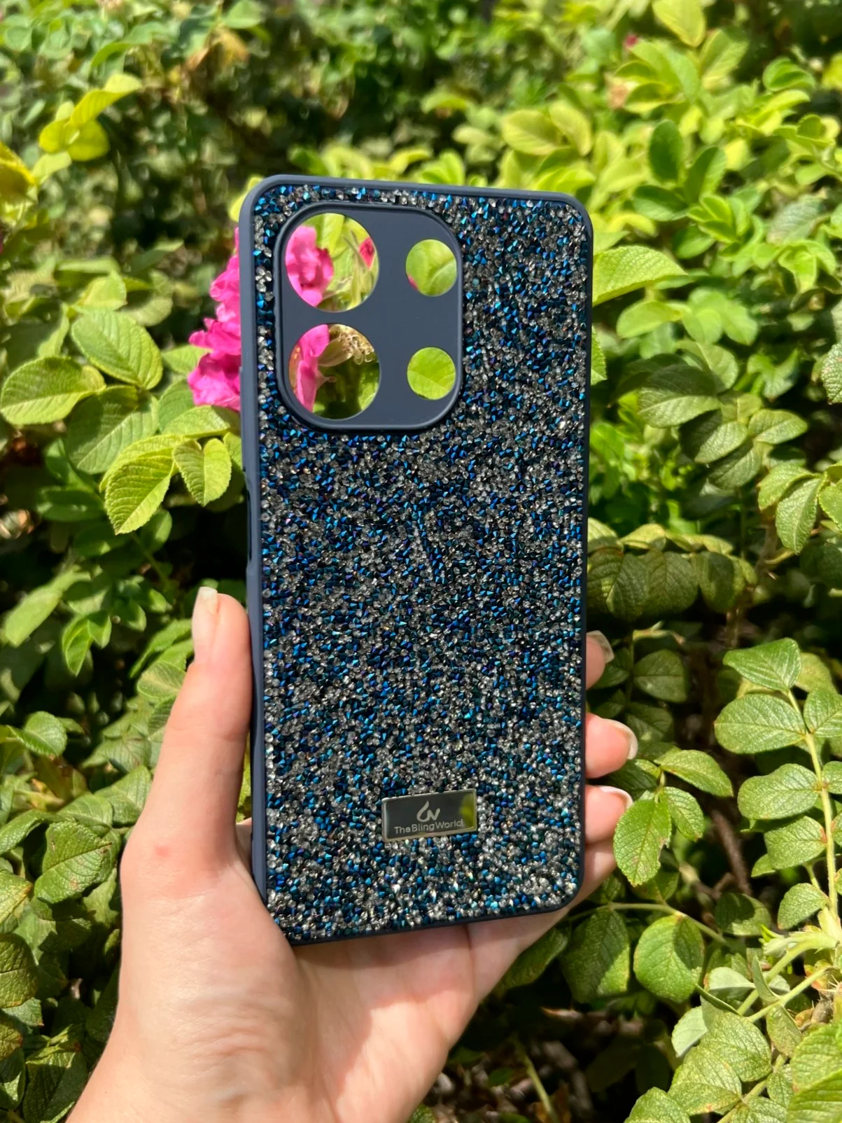 Темно-синий силиконовый чехол the bling world для Xiaomi Redmi Note 13 4G / Редми Нот 13 4G