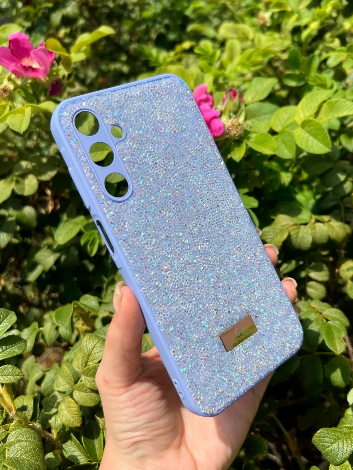 Сиреневый силиконовый чехол the bling world для Samsung A25 / Самсунг А25