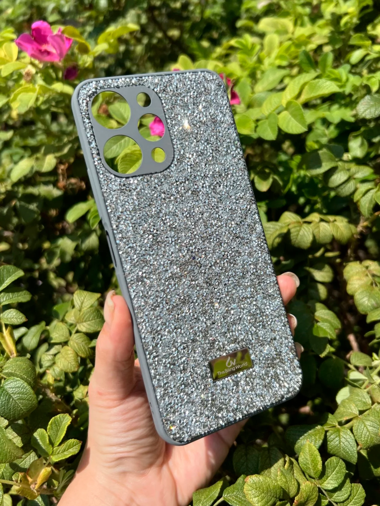 Серебряный силиконовый чехол the bling world для Xiaomi Redmi 12 4G / Редми 12 4G