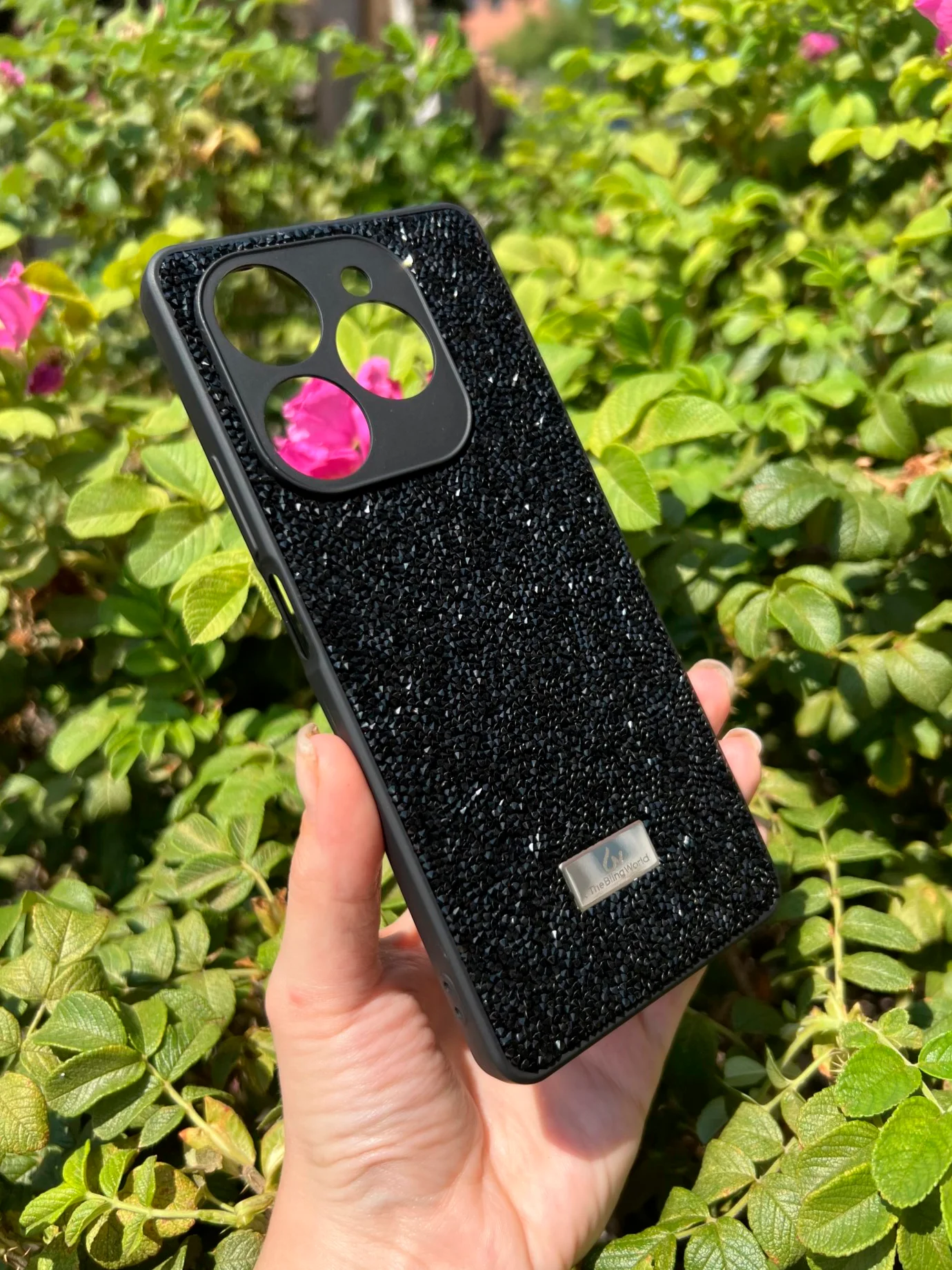 Черный силиконовый чехол the bling world для Tecno Spark 20 Pro / Техно Спарк 20 Про
