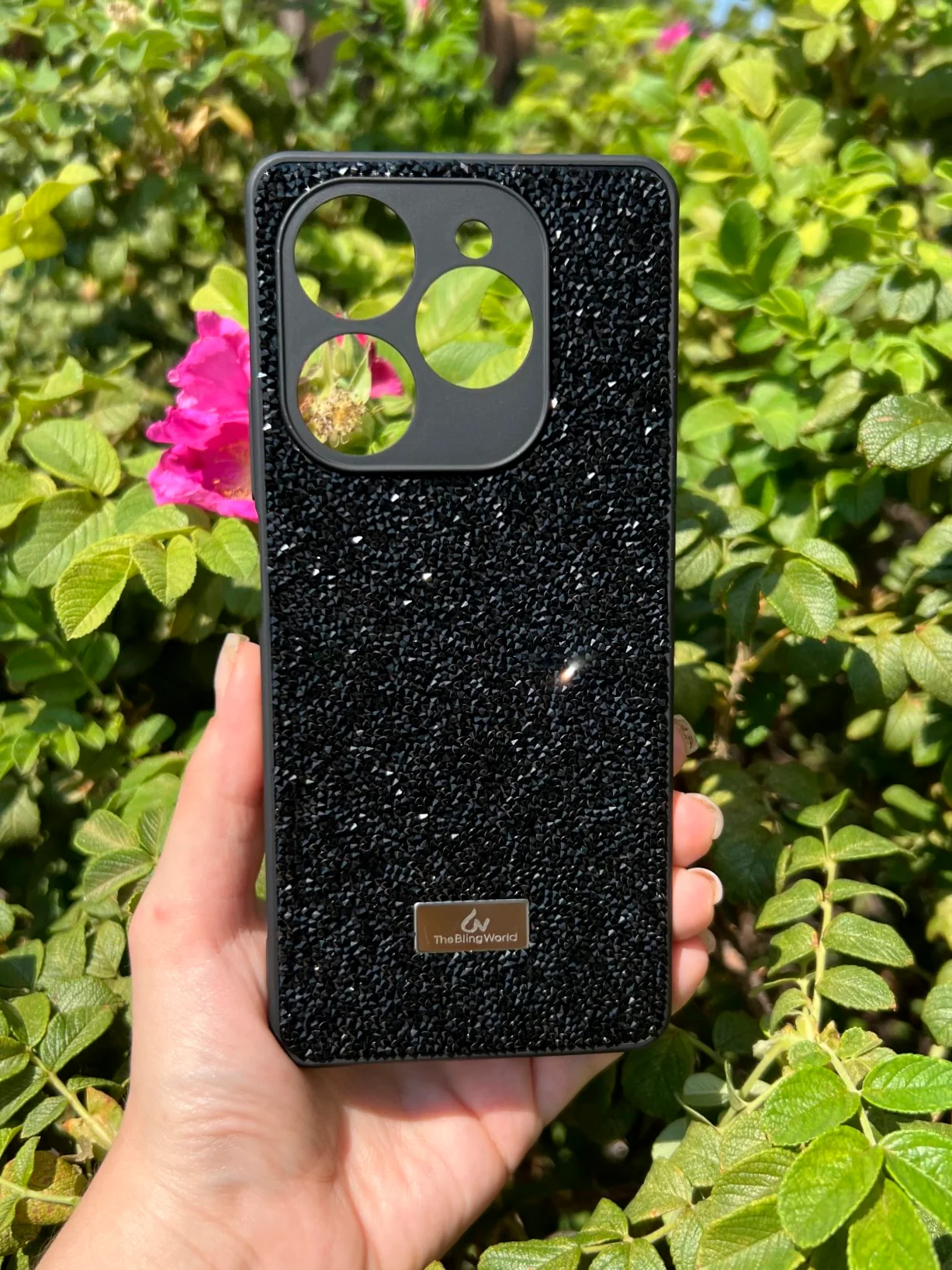 Черный силиконовый чехол the bling world для Tecno Spark 20 Pro / Техно Спарк 20 Про