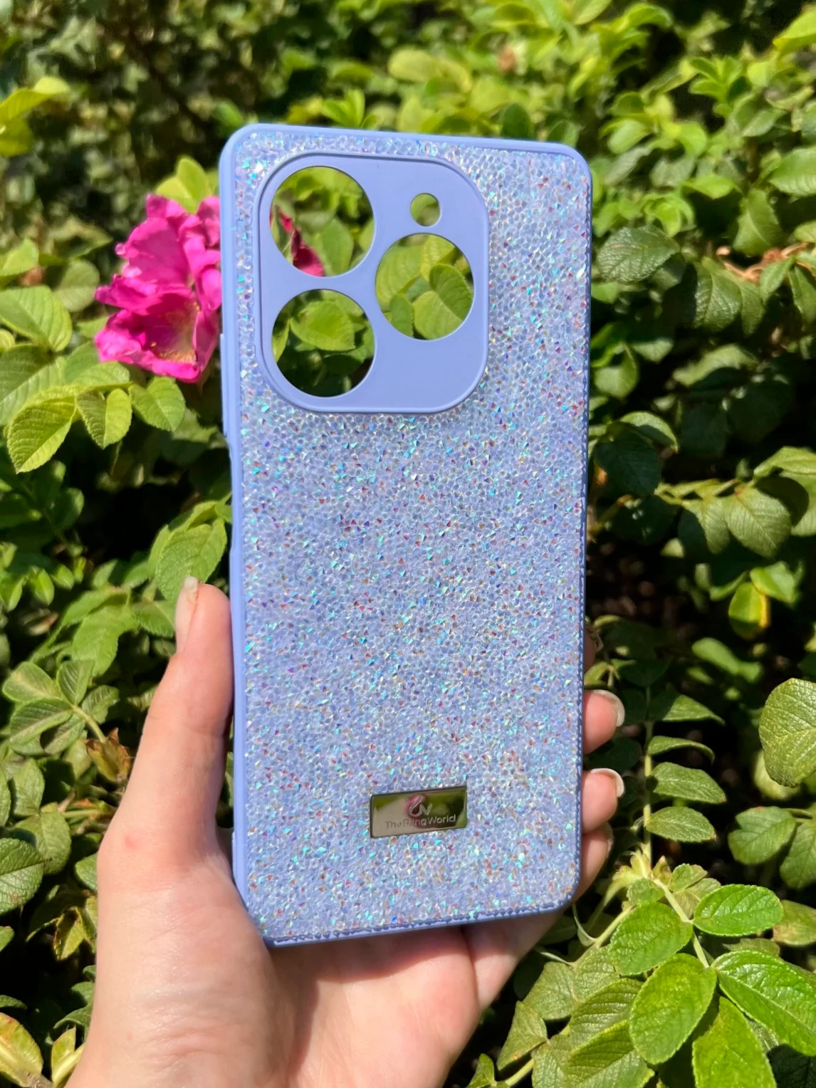 Сиреневый силиконовый чехол the bling world для Tecno Spark 20 Pro / Техно Спарк 20 Про