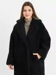 Черный шуба тедди оверсайз